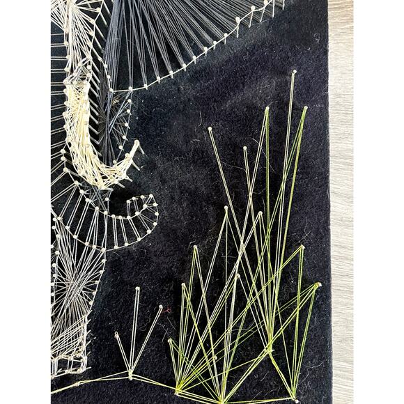 Elephant Vintage MID CENTURY 1978 "The Guardian" Sting Art COMPLETED Wall Art - Picture 3 of 7